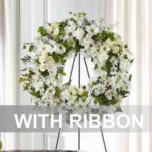 Funeral Wreath with ribbo..