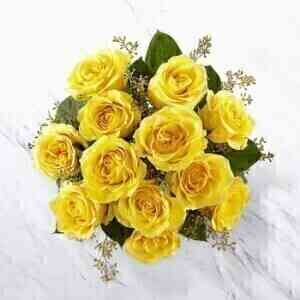 12 Yellow Roses Bunch..