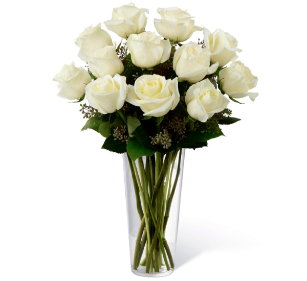 Rosas Brancas 12 em Vaso..
